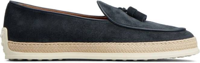 Tod's tasselled suede loafers Blue