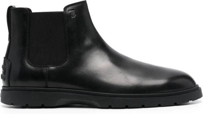 Tod's Tronchetto slip-on leather boots Black
