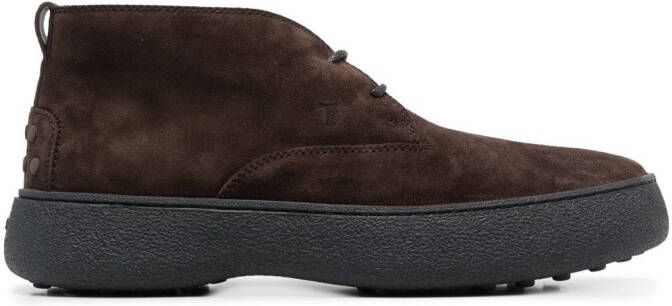 Tod's W.G Desert lace-up suede boots Brown