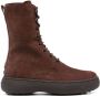 Tod's WG lace-up suede ankle boots Brown - Thumbnail 1