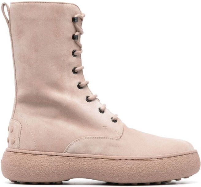 Tod's WG lace-up suede ankle boots Neutrals