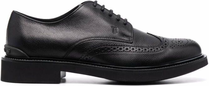 Tod's wingtip leather lace-up shoes Black