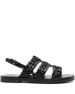 Tod's woven leather flat sandals Black