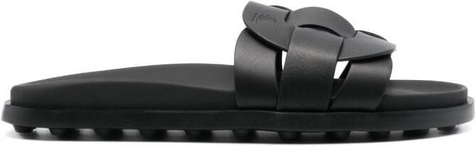 Tod's woven leather slides Black