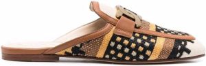 Tod's woven slip-on mules Brown