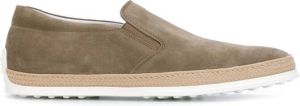 Tod's woven trim loafers Grey