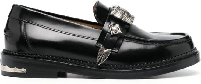 Toga Pulla buckle-detail leather loafers Black