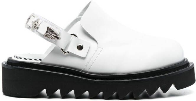 Toga Pulla buckled ankle-strap flat mules White