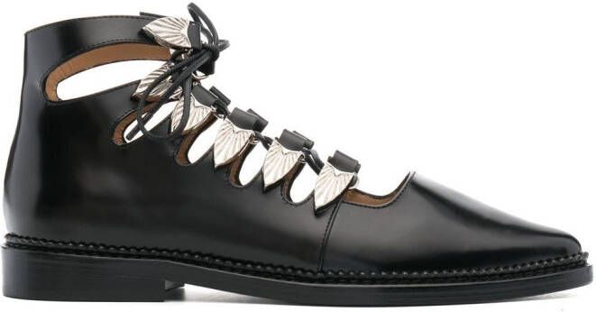 Toga Pulla cut-out lace-up shoes Black