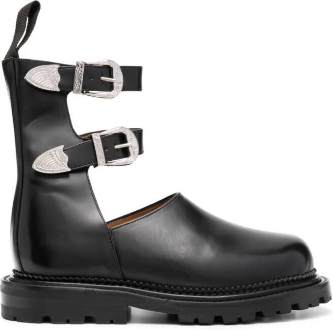 Toga Pulla leather ankle boots Black