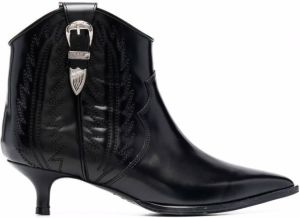 Toga Pulla polished western ankle boots Black