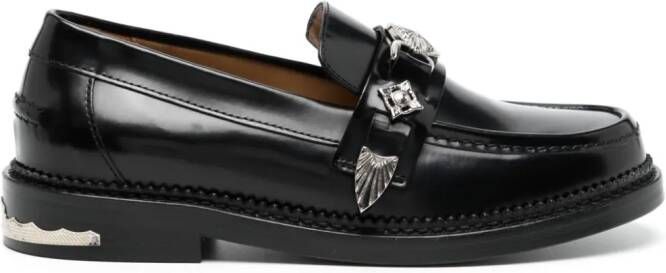 Toga Pulla round-toe leather loafers Black