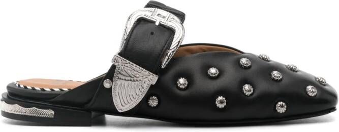 Toga Pulla stud-embellished leather mules Black
