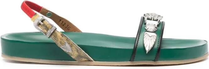 Toga Pulla stud-embellished leather sandals Green