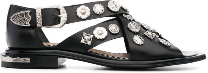 Toga Pulla stud-embellished open-toe sandals Black