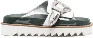 Toga Pulla two-tone buckled sandals White