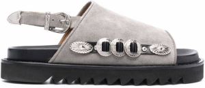 Toga Virilis buckle-detail slingback sandals Grey