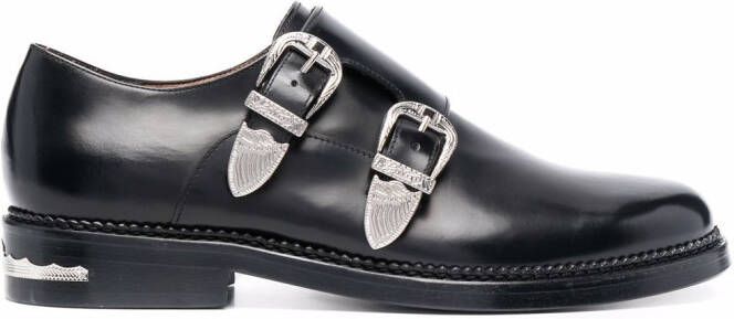 Toga Virilis buckled bos taurus monk shoes Black