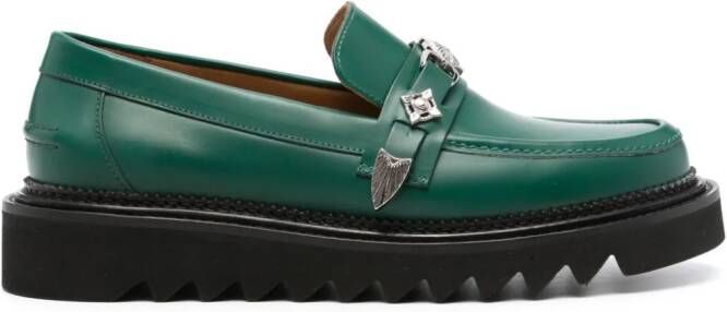 Toga Virilis chunky leather loafers Green