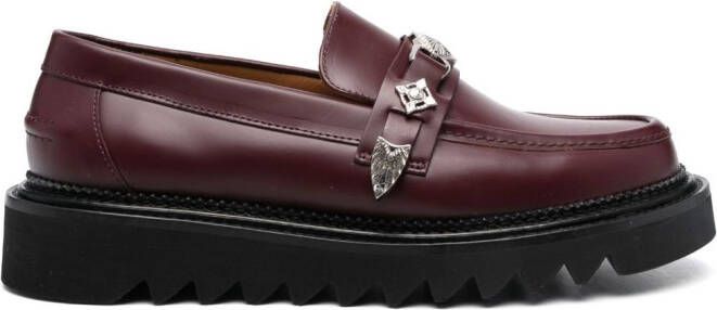 Toga Virilis chunky leather loafers Red