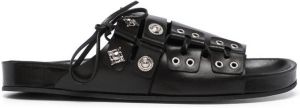 Toga Virilis embellished calf leather sandals Black