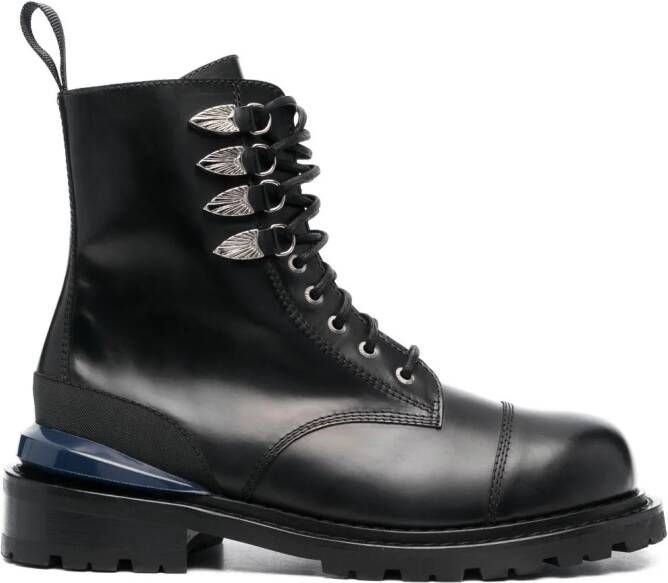 Toga Virilis lace-up ankle leather boots Black