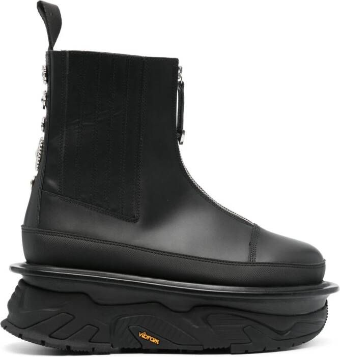 Toga Virilis rivet-detail leather boots Black