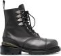 Toga Virilis Side Gore leather ankle boots Grey - Thumbnail 1
