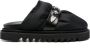 Toga Virilis stud-embellished panelled leather slides Black - Thumbnail 1