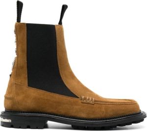 Toga Virilis stud-embellished suede boots Brown