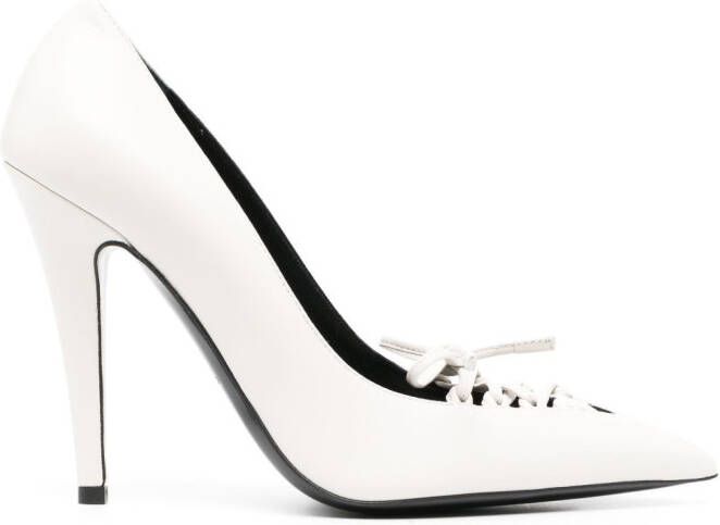 TOM FORD 110mm lace-up leather pumps White