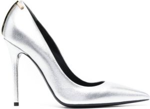 TOM FORD 110mm metallic-finish leather pumps Silver