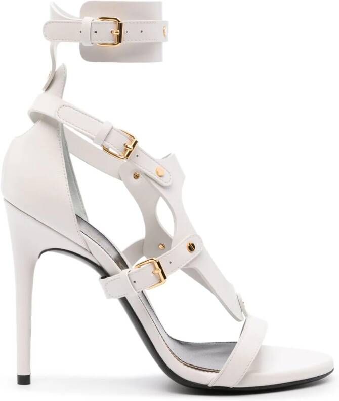 TOM FORD 115mm buckle-fastening leather sandals White
