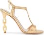TOM FORD 115mm chain-heel leather sandals Gold - Thumbnail 1
