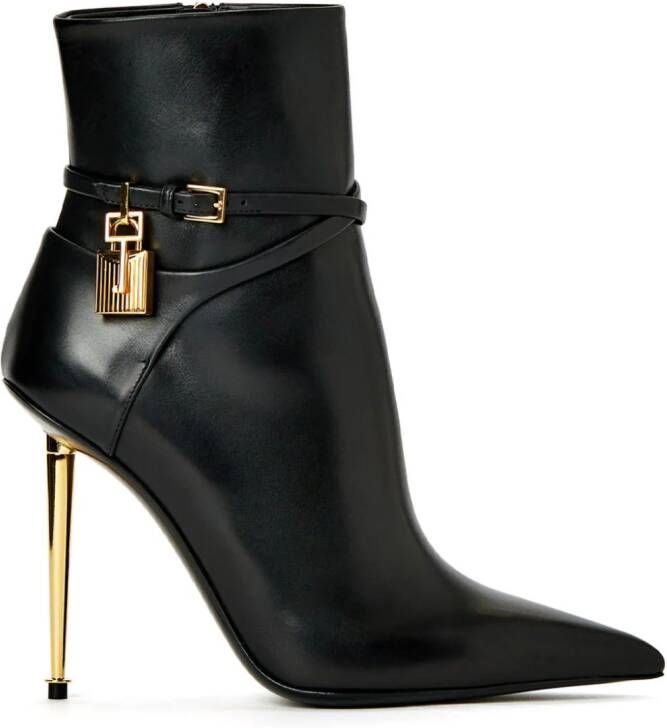 TOM FORD 120mm Padlock stiletto boots Black