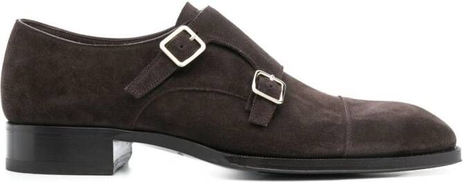 TOM FORD 30mm suede monk shoes Brown