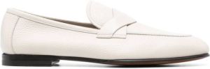 TOM FORD almond-toe leather loafers White