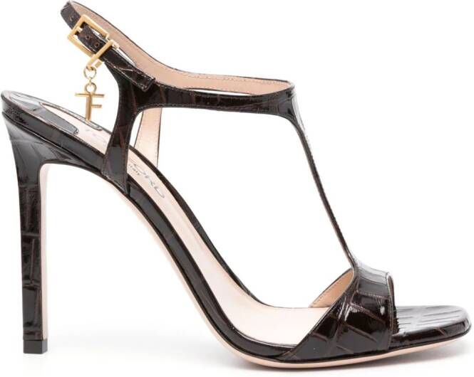 TOM FORD Angelina 105mm leather sandals Brown