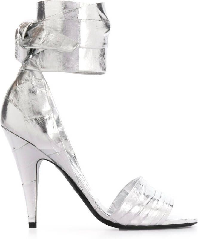 TOM FORD ankle strap high-heeled sandals Silver