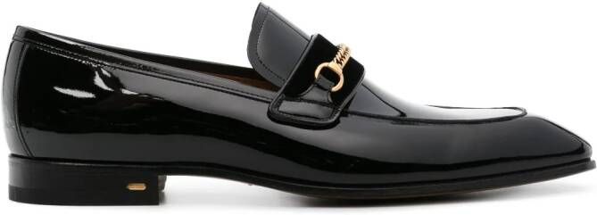 TOM FORD Bailey-chain leather loafers Black