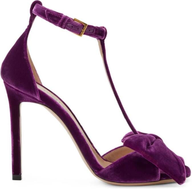 TOM FORD Brigitte 105mm velvet-finish sandals Purple