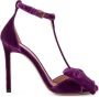 TOM FORD Brigitte 105mm velvet-finish sandals Purple - Thumbnail 1