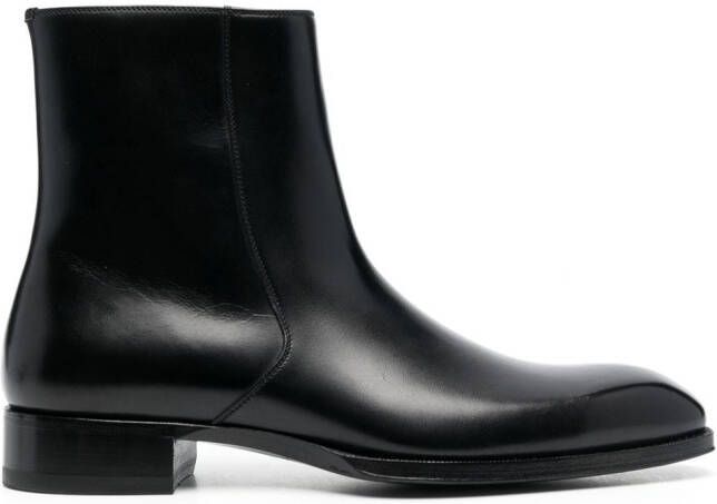 TOM FORD calf leather ankle boots Black