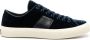 TOM FORD Cambridge crocodile-effect leather sneakers Blue - Thumbnail 1