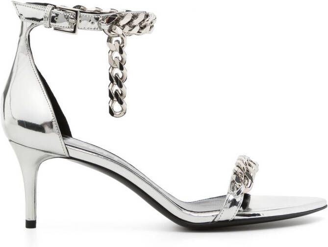TOM FORD chain-detail heeled sandals Silver