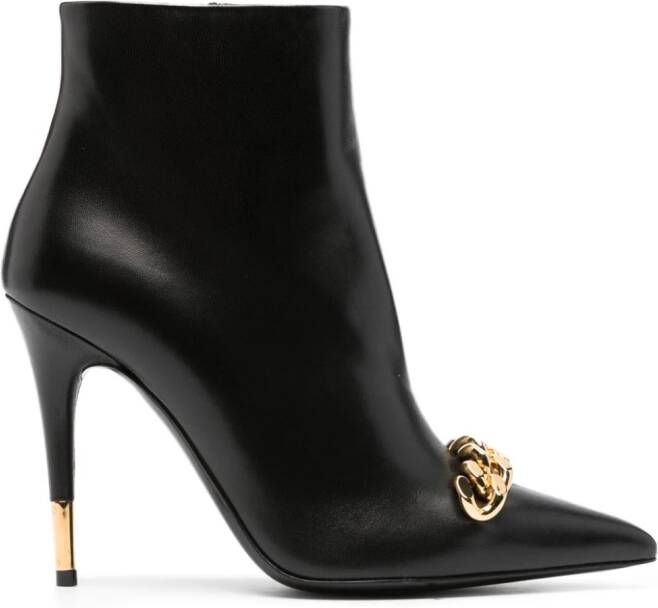 TOM FORD chain-detail leather ankle boots Black