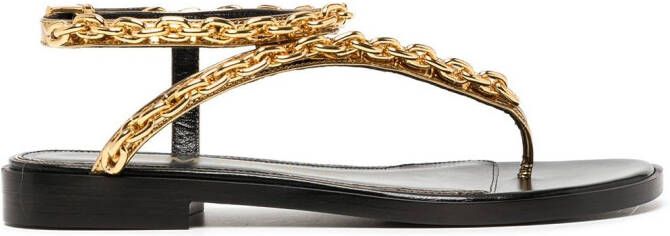 TOM FORD chain-detail leather sandals Gold
