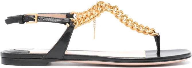 TOM FORD chainlink-strap leather sandals Black