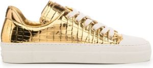 TOM FORD croc-embossed metallic sneakers Gold