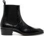 TOM FORD crocodile-effect leather boots Black - Thumbnail 1